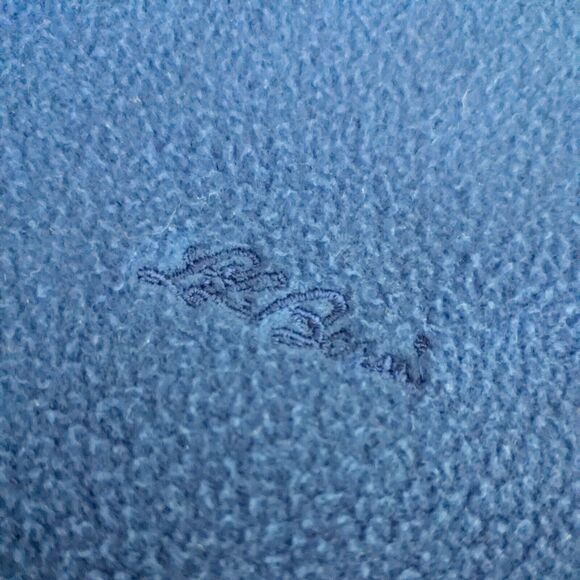 Vintage LL Bean Fleece Henley Shirts L  Blue Green Sweatshirts Qty 2 Snap 90s - Picture 7 of 10